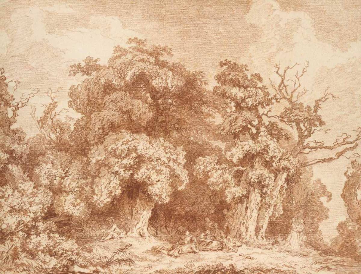 A Gathering at Wood's Edge (J.-H. Fragonard, 1773)