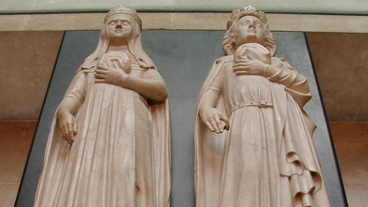 Gisants d'entrailles de Charles IV et Jeanne d'Evreux