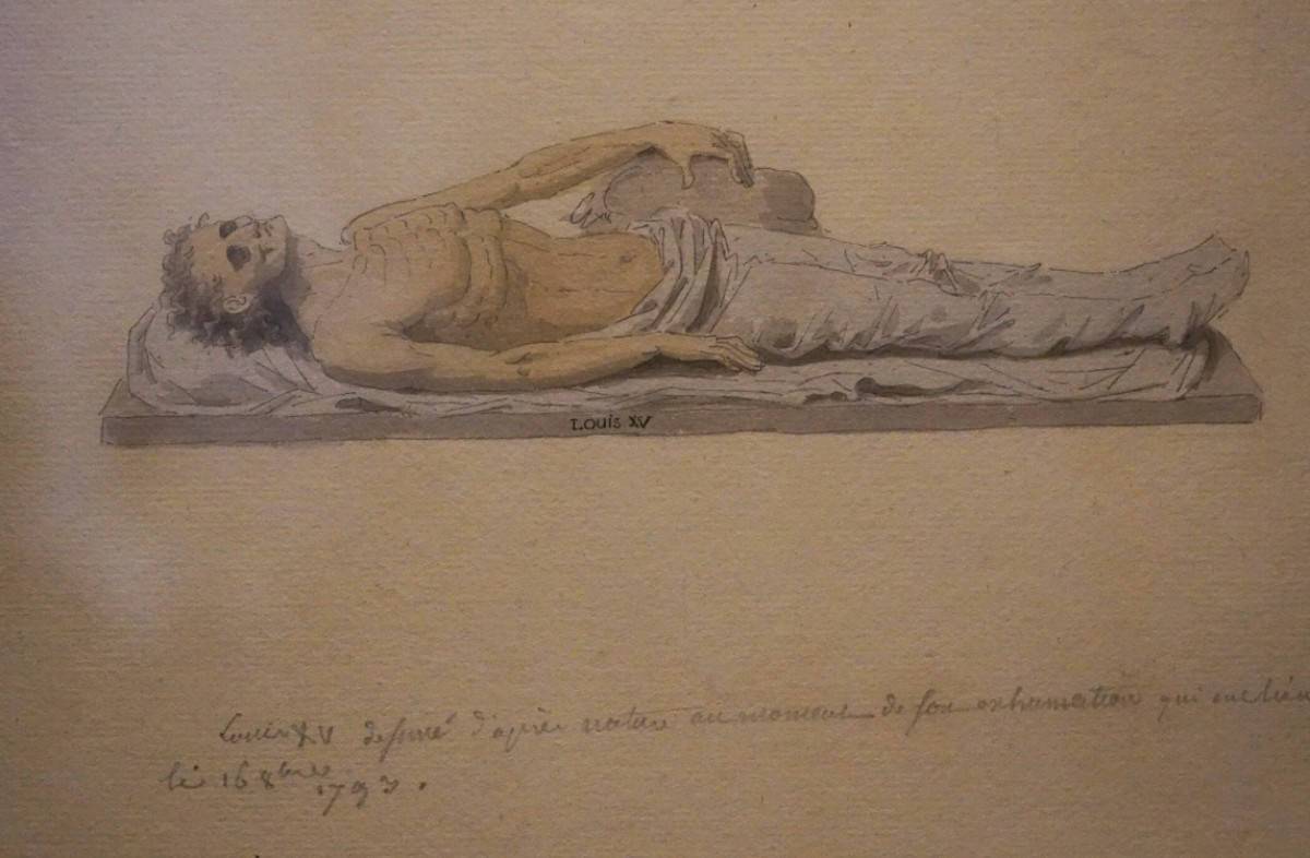 Corps du roi lors de son exhumation en 1793