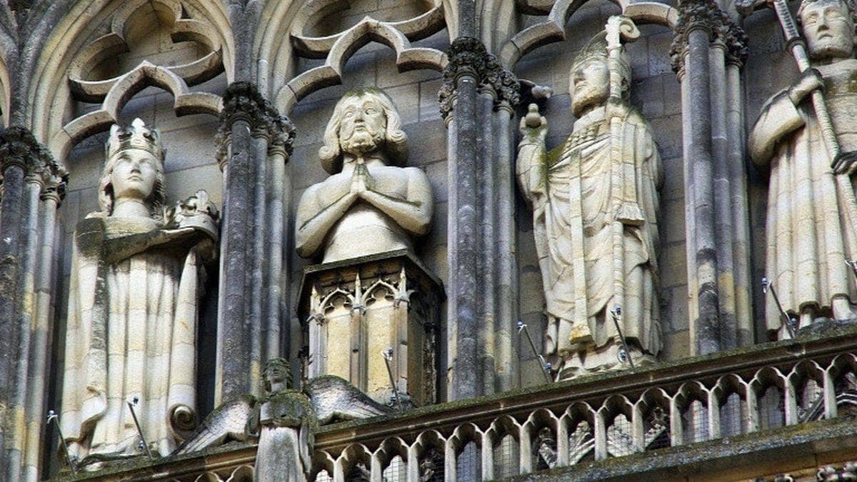 Le baptême de Clovis, galerie des rois, cathédrale de Reims