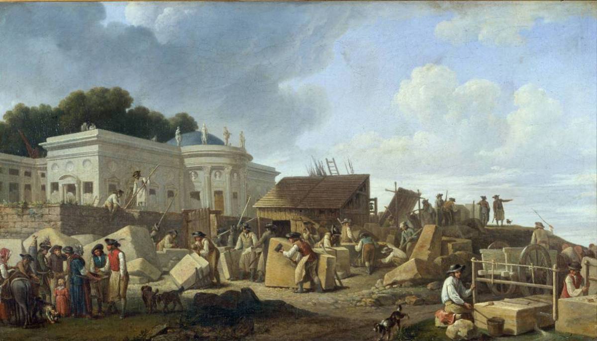 L'hôtel de Salm en construction, vers 1786