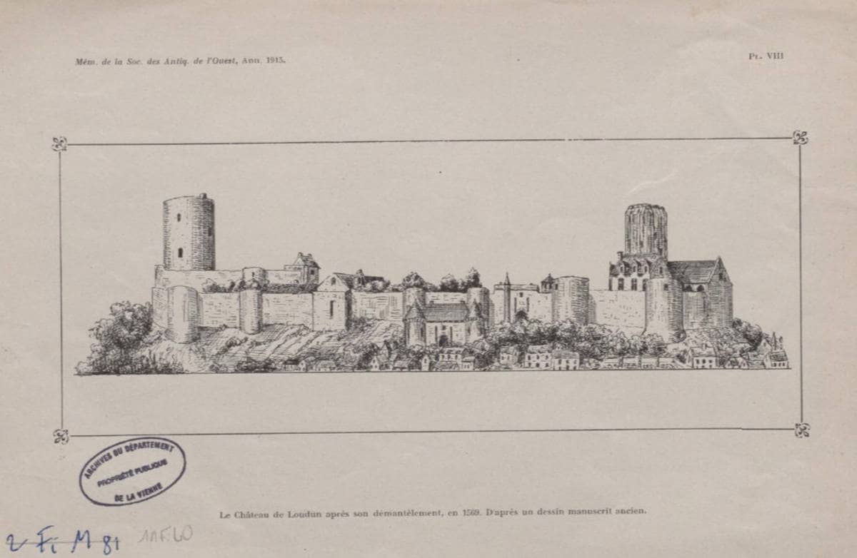 Loudun : le château en 1569 (Cote 5 Fi 590)