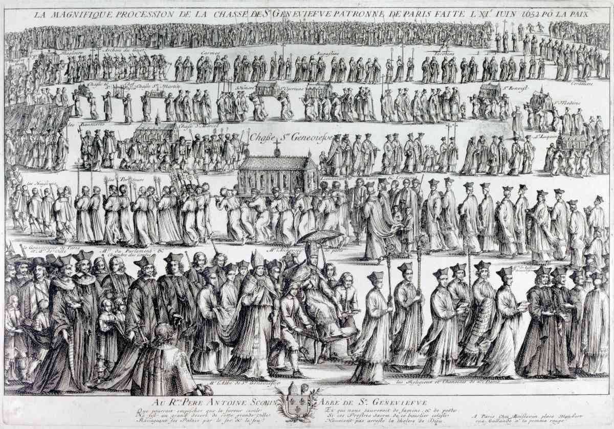 Procession de la châsse de Geneviève, 1652