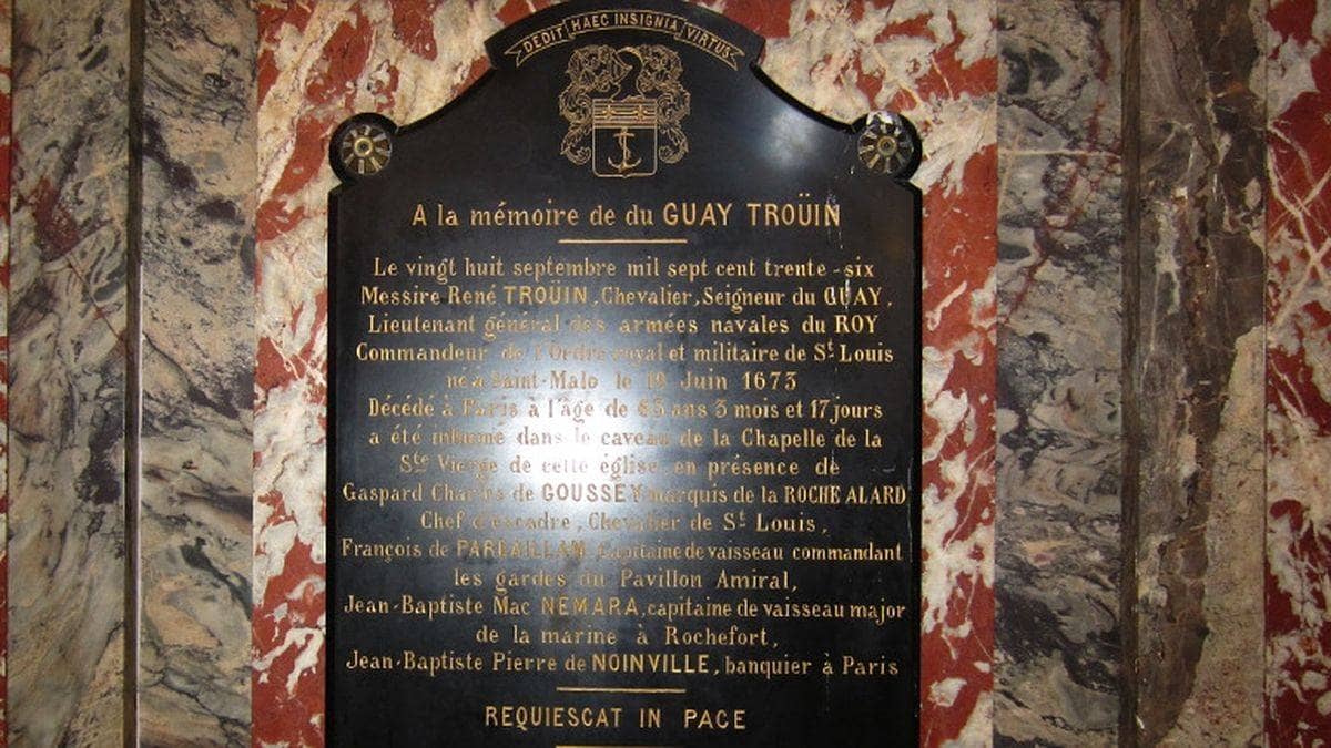 La plaque de Duguay-Trouin à Saint-Roch