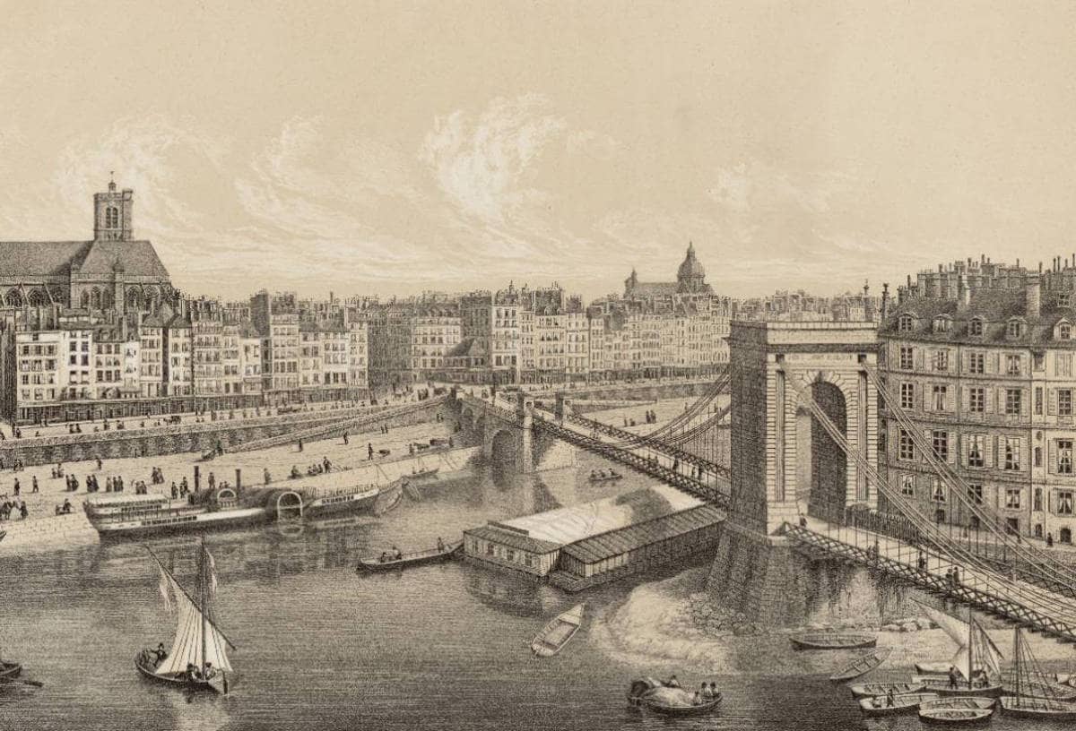 Vue du pont Louis-Philippe (Anonyme, XIXe s)