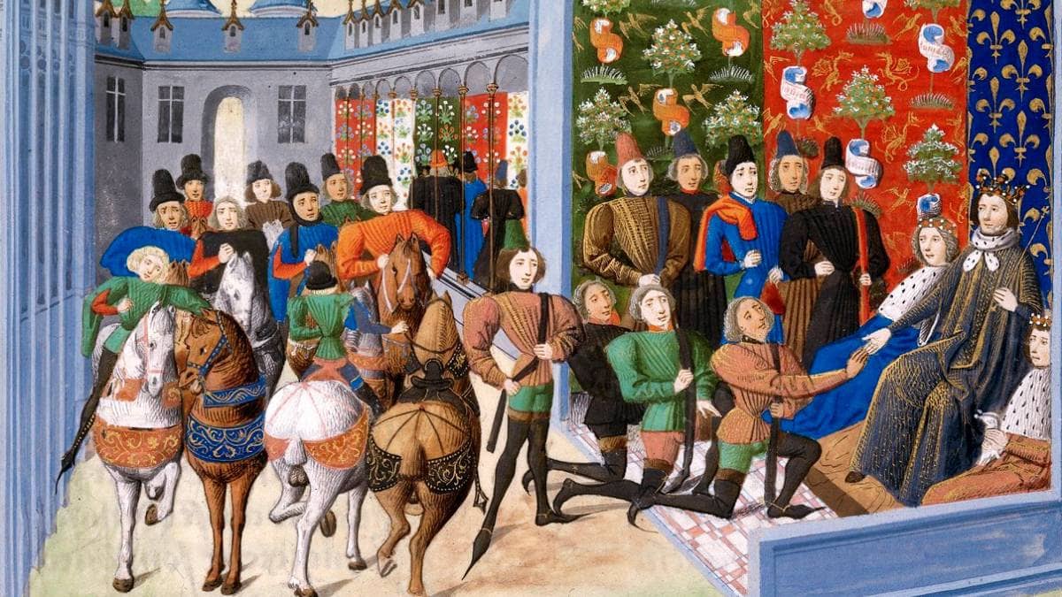 Le traité de Troyes (Chroniques de Froissart, 1470-72)