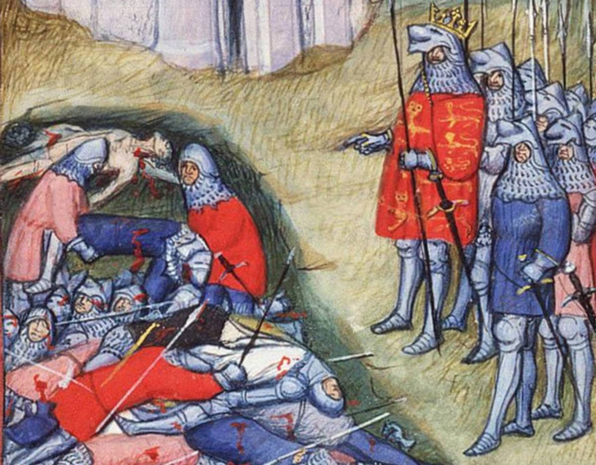 Edouard III comptant les morts à Crécy
