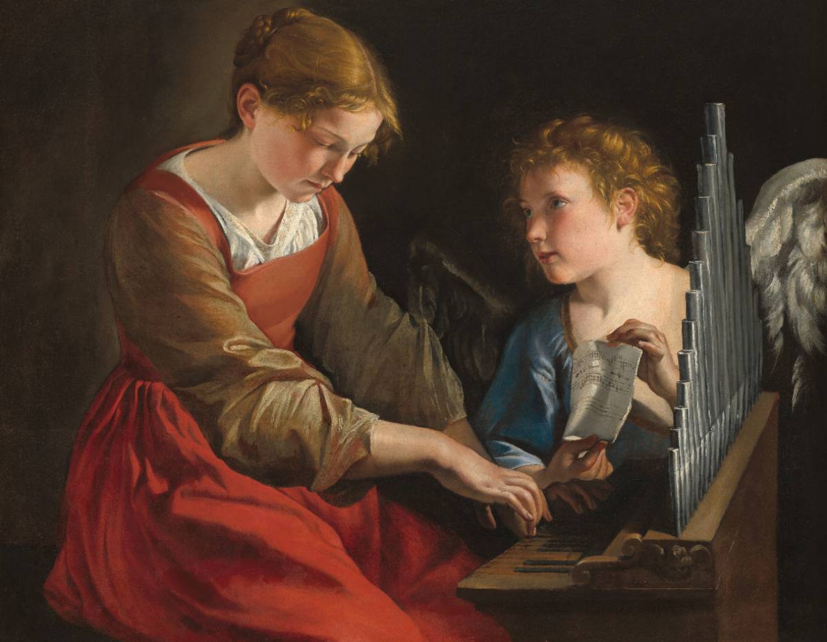 Ste Cécile (O. Gentileschi et G. Lanfranco, 1617-27)