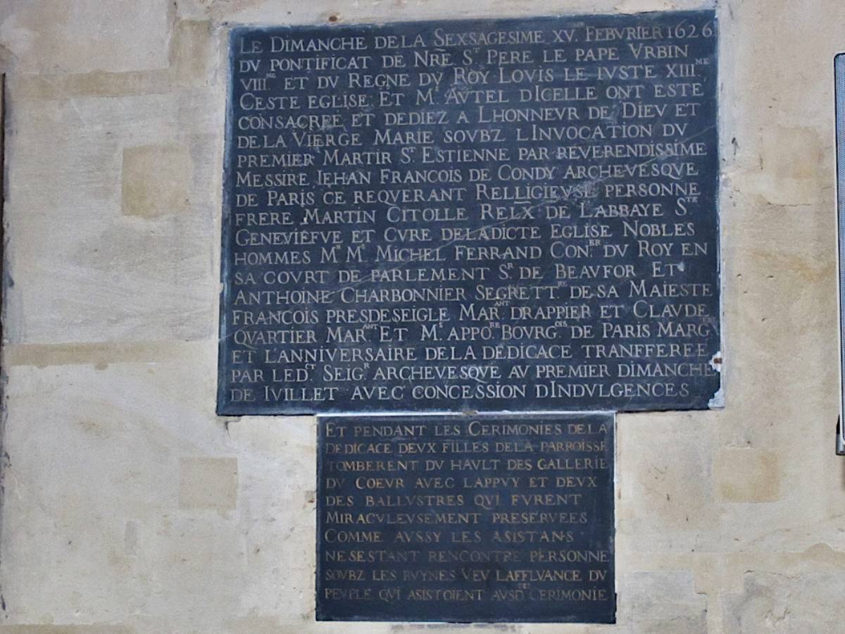 Plaque de l'accident de 1646