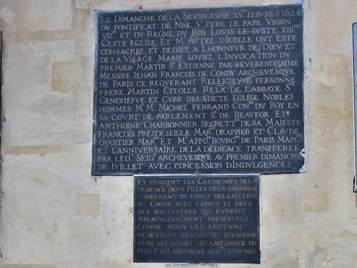 Plaque de l'accident de 1646