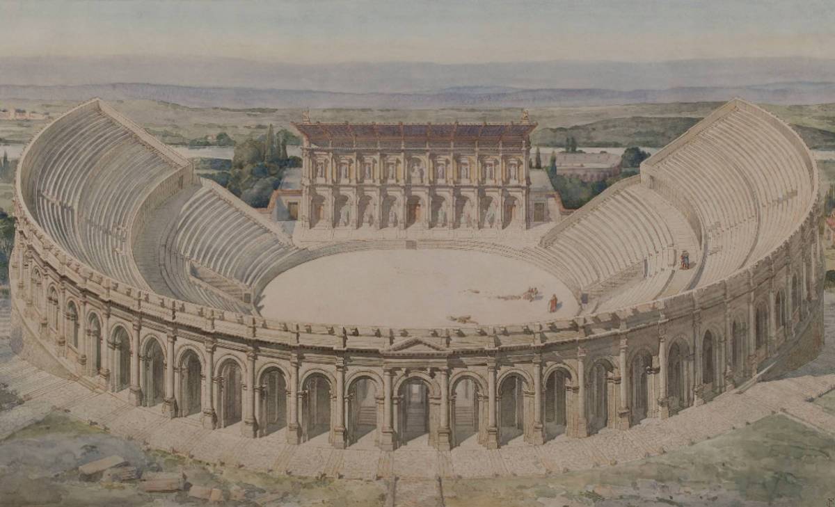 Reconstitution des arènes (J.-C. Formigé, 1917)