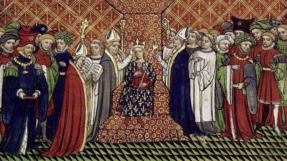 Sacre de Charles VI à Reims (Chronique de St-Denis, XIVe s)