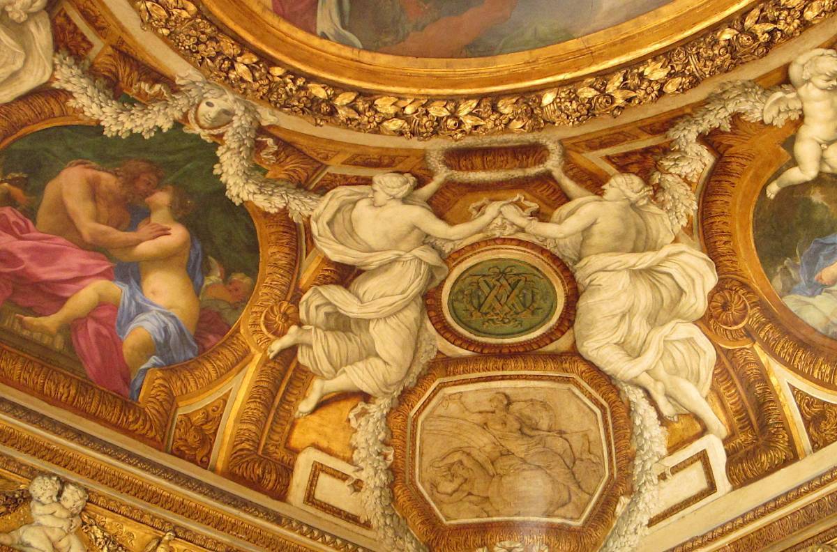 Détail du plafond du salon de musique