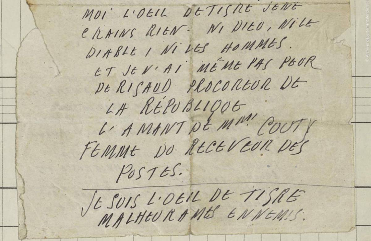 Lettre du corbeau de Tulle