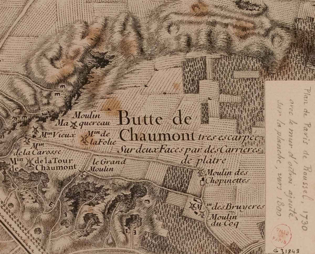 Buttes Chaumont, vers 1800