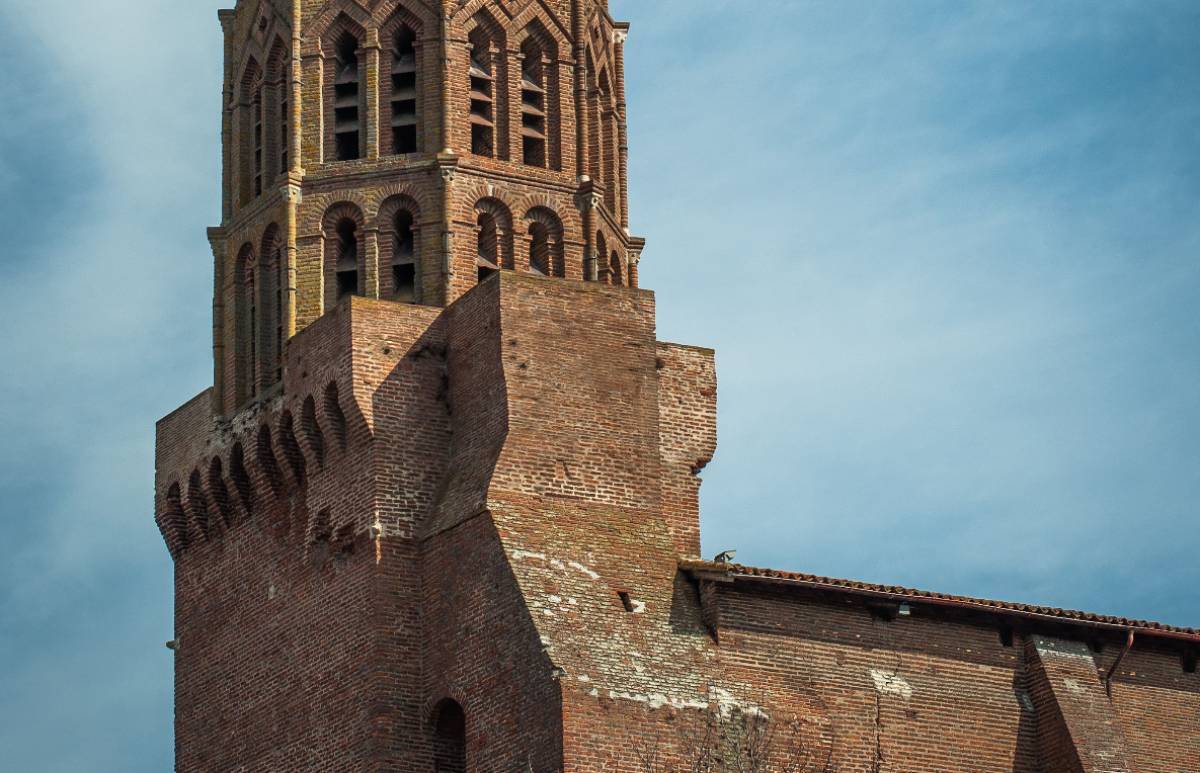 Traces de boulets sur le clocher de l'église