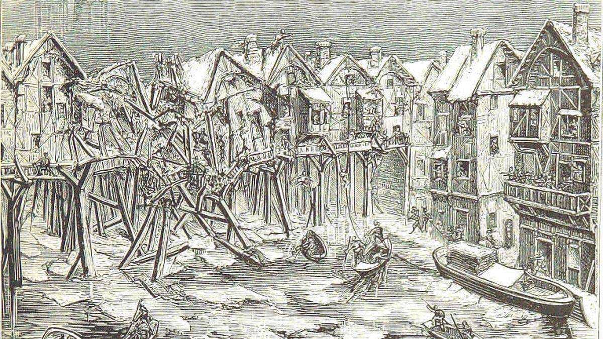 La crue du Pont Marie de 1658