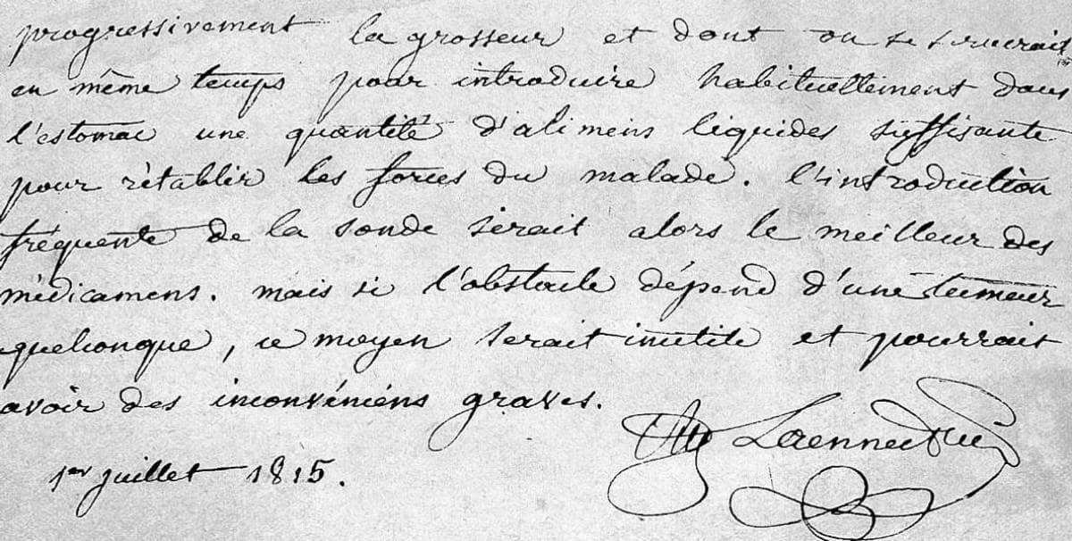 Autographe de Laënnec (1826)