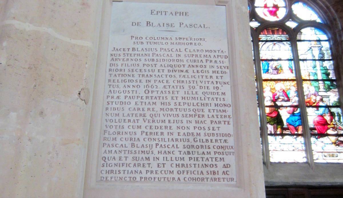 Epitaphe de Pascal