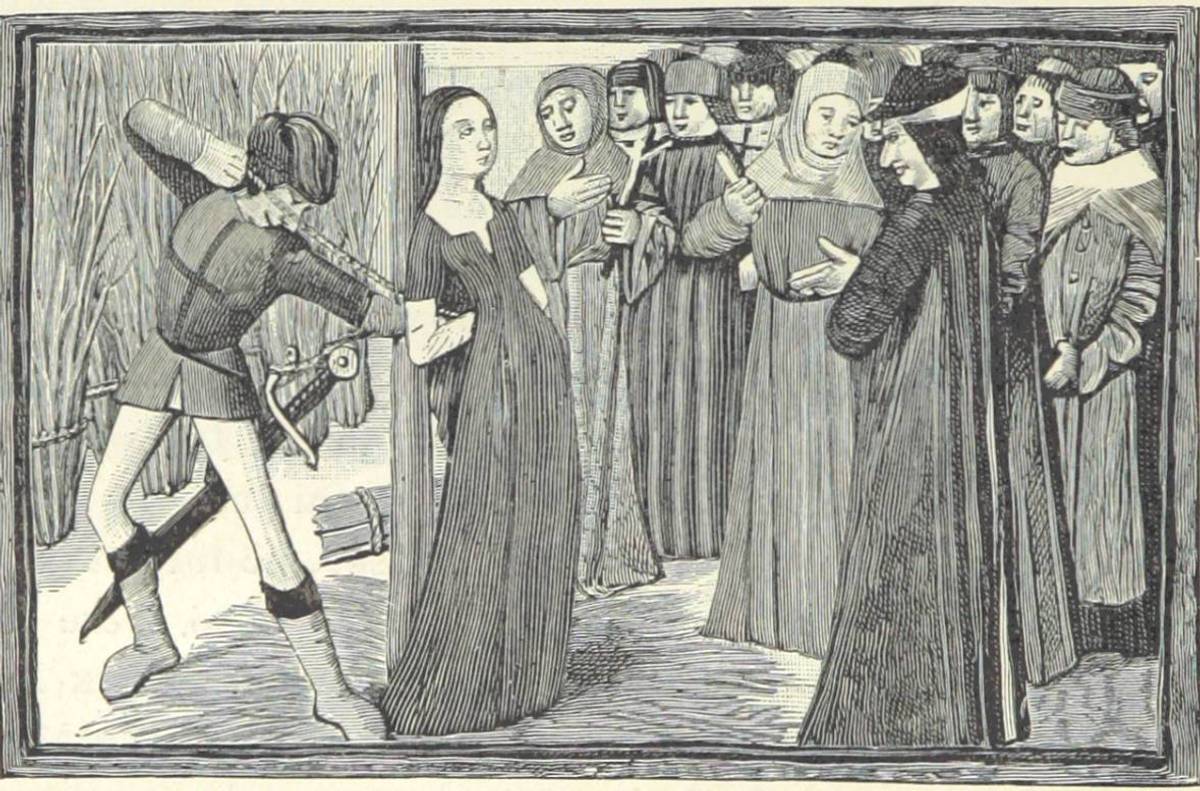 Jeanne d'Arc au bucher (miniature du XVe s)