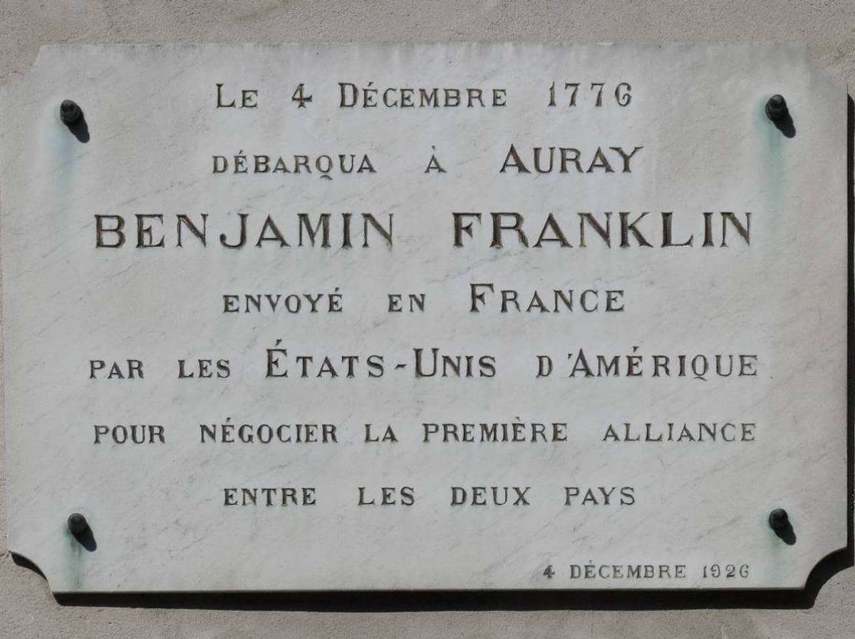 Plaque commémorative de B. Franklin