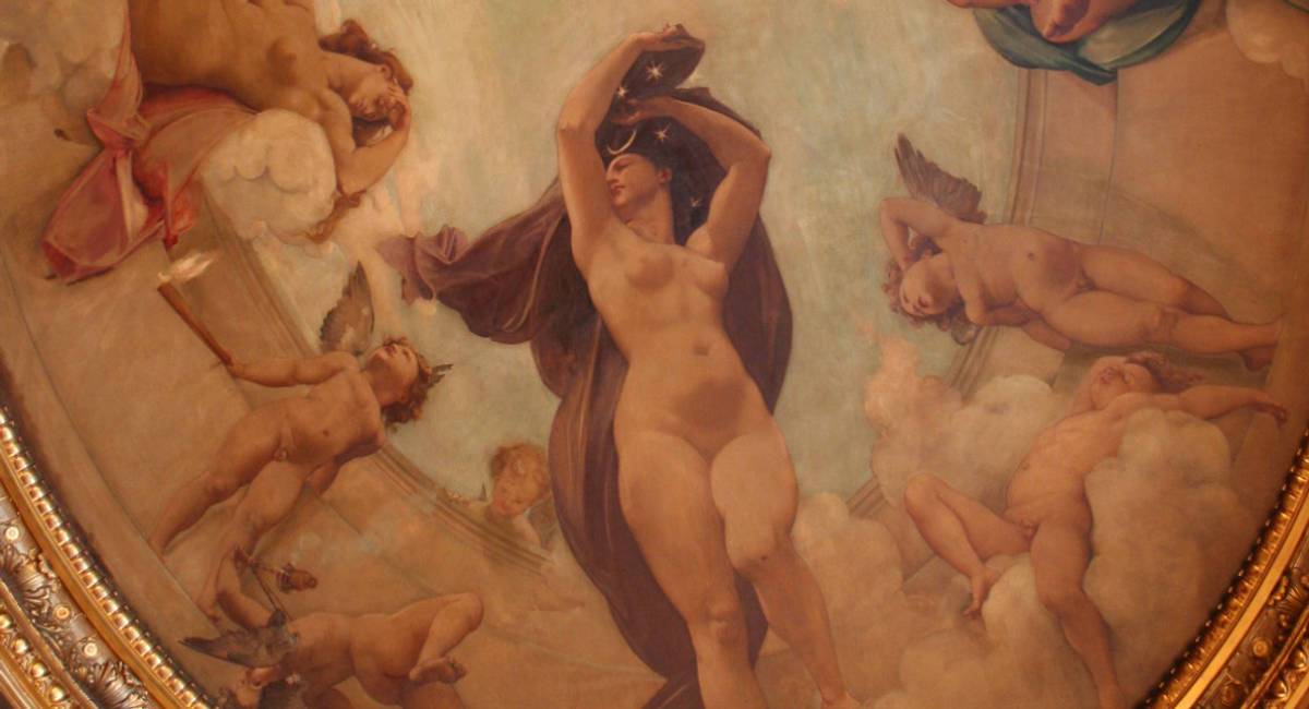 La Nuit, détail du plafond du grand salon