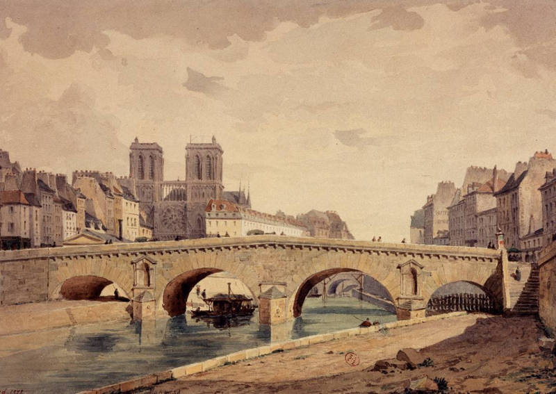 Le pont Saint-Michel en 1850
