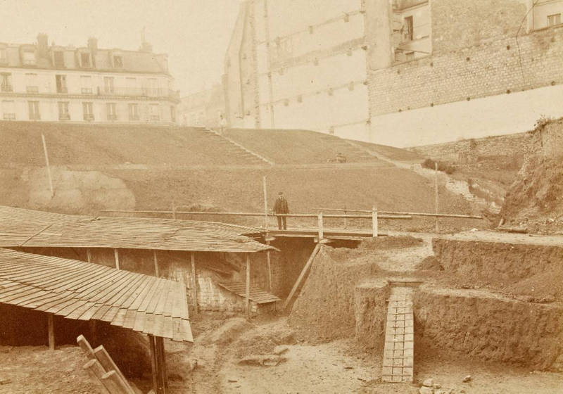 Arènes de Lutèce, fouilles de 1870 (anonyme, v. 1869-1885)