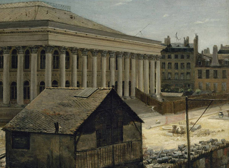 Le palais en construction (E. Bouhot, 1820)