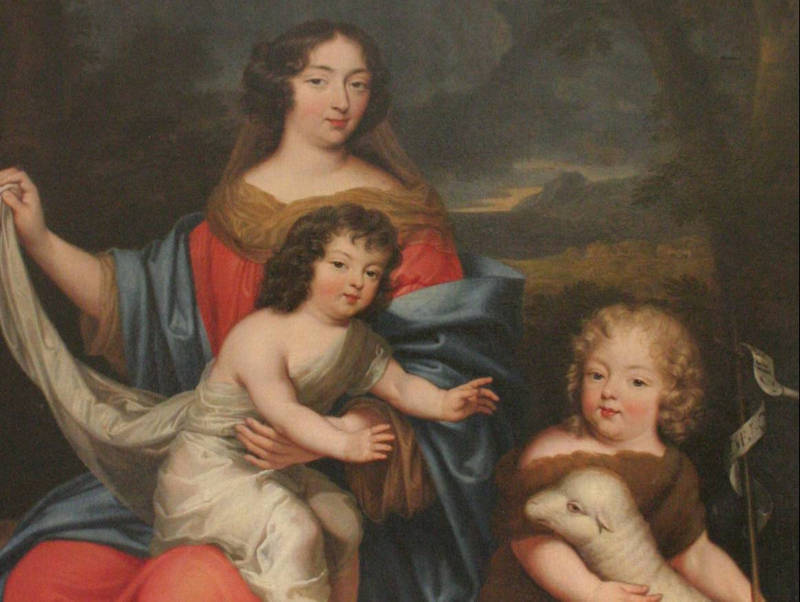 Mme de Maintenon avec deux des enfants du roi