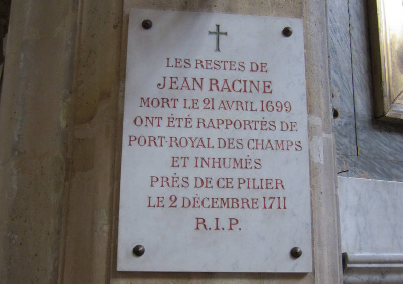 La plaque commémorative à Saint-Etienne-du-Mont