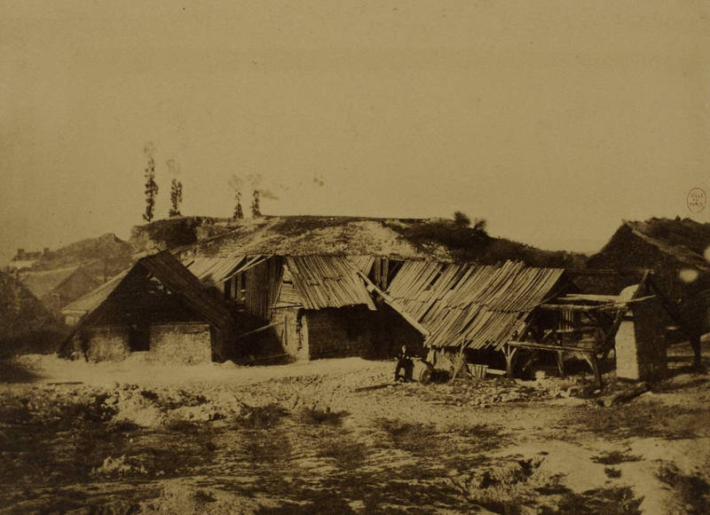 Baraquements lors de la construction du parc, 1865