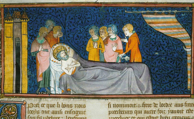 Mort de Louis IX (Royal 16 G VI)