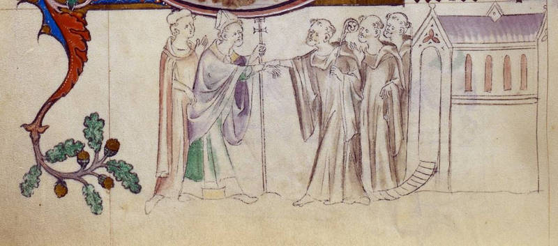 Beckett accueilli par l'abbé de Pontigny