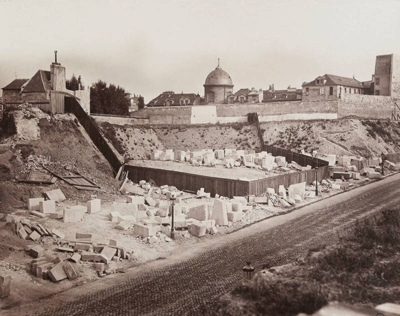 Arènes de Lutèce, fouilles de 1870 (P. Emonts, 1870)