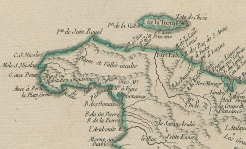 L'île de la Tortue, au nord d'Hispaniola