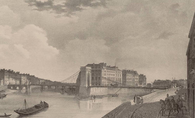 Vue du pont Louis-Philippe (A. Bouchet, 1834)