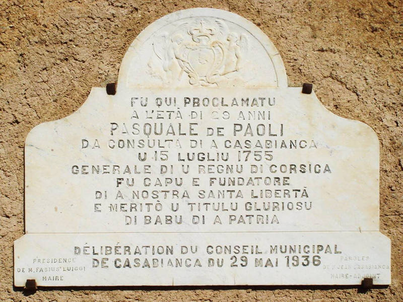 Plaque commémorative, couvent de Casabianca