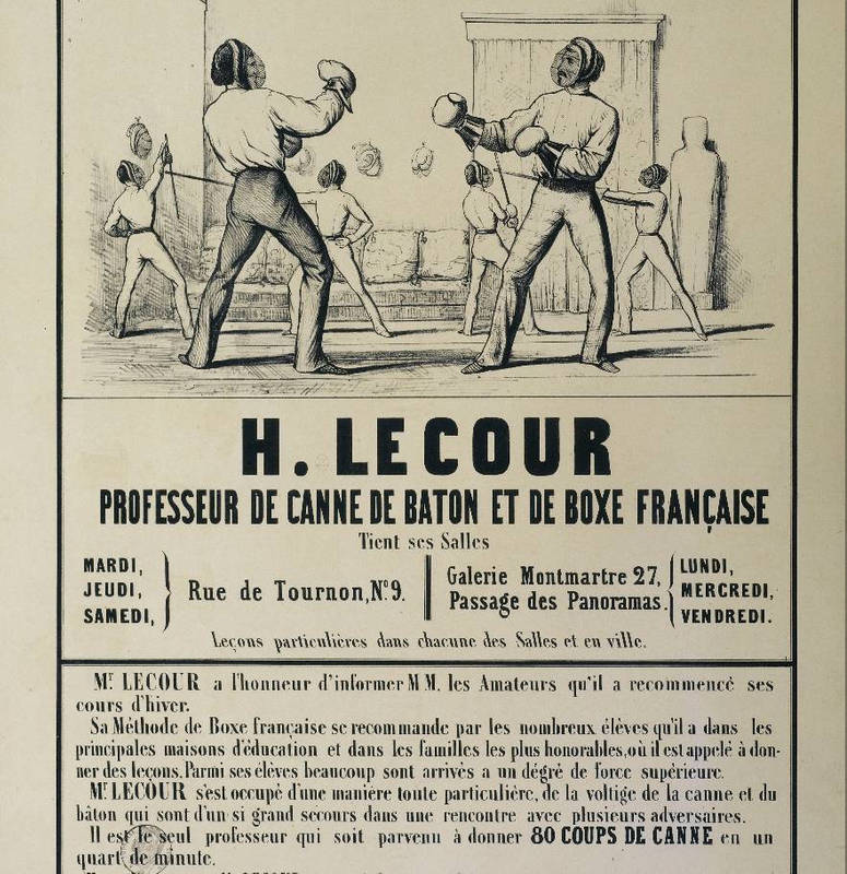 Affiche pour les cours de boxe de Lacour